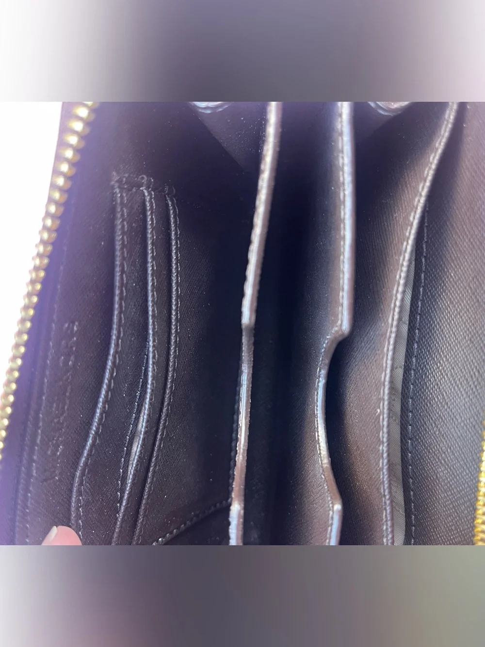 Michael Kors Brown Saffiano Wristlet Zip Around Wallet Purse Leather Like New